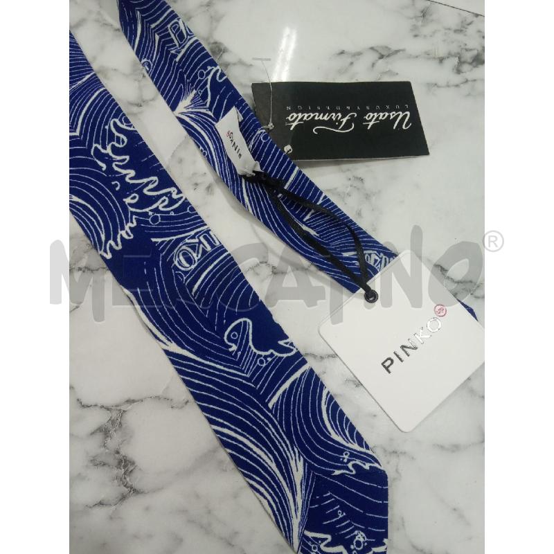 CRAVATTA BLU CON FANTASIA BIANCA PINKO | Mercatino dell'Usato Benevento 3