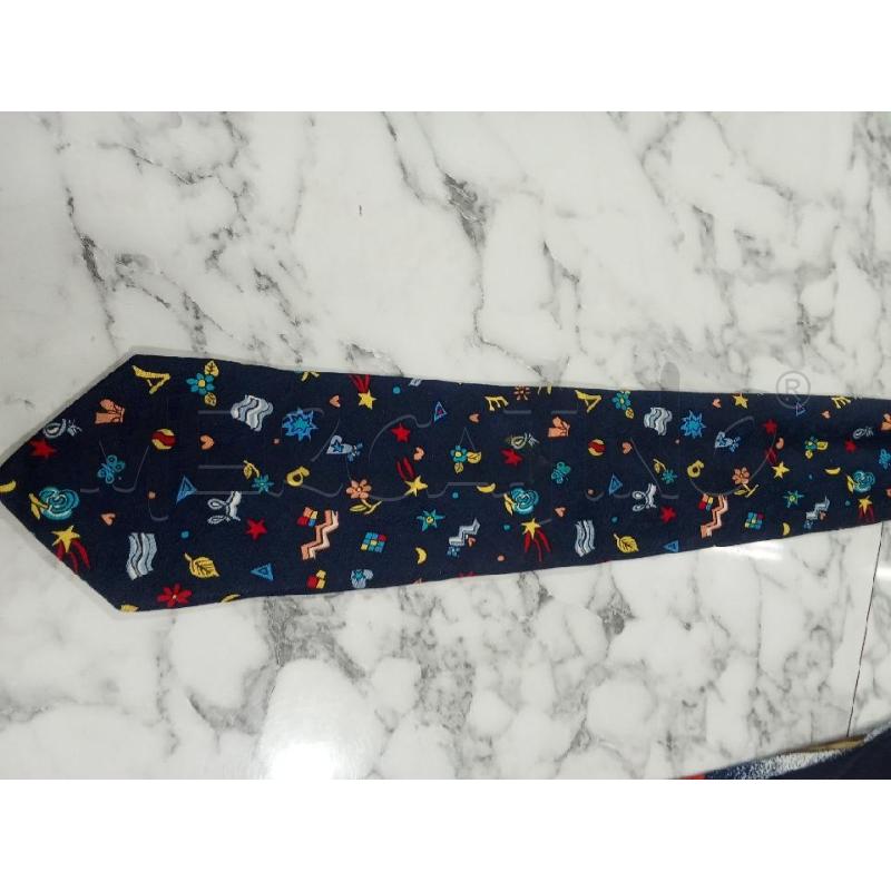 CRAVATTA BLU DISENGNINI KIROS 100% SETA | Mercatino dell'Usato Benevento 1