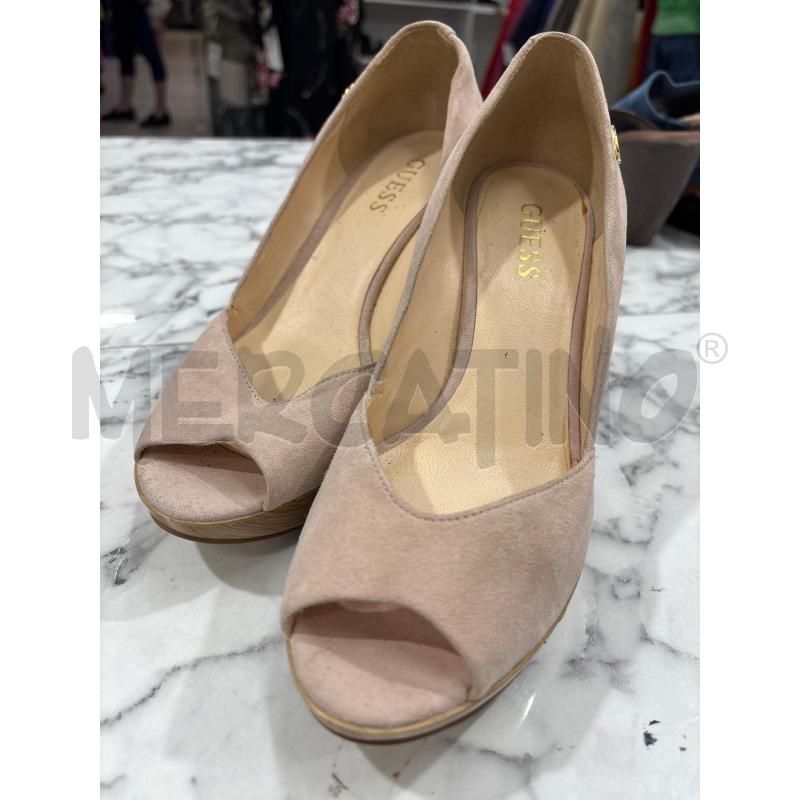 DECOLLETE SPUNTATE ROSA CON ZEPPA BEIGE GUESS  | Mercatino dell'Usato Benevento 3