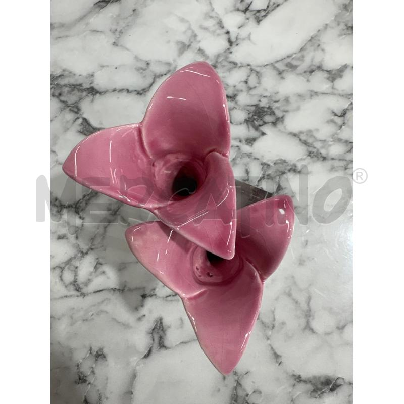 DIFFUSORE BASE VETRO 2 FIORI ROSA DIFETTO RICCIO CAPRESE | Mercatino dell'Usato Benevento 3