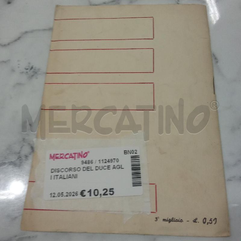 DISCORSO DEL DUCE AGLI ITALIANI | Mercatino dell'Usato Benevento 3