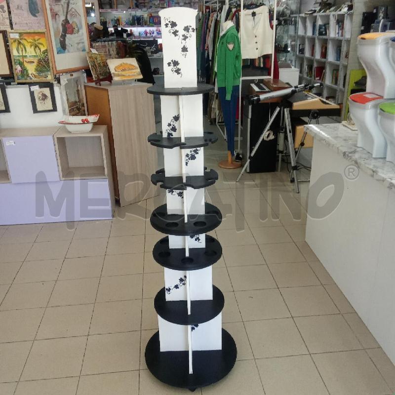 ESPOSITORE LEGNO BIANCO NERO FIORELLINI | Mercatino dell'Usato Benevento 1