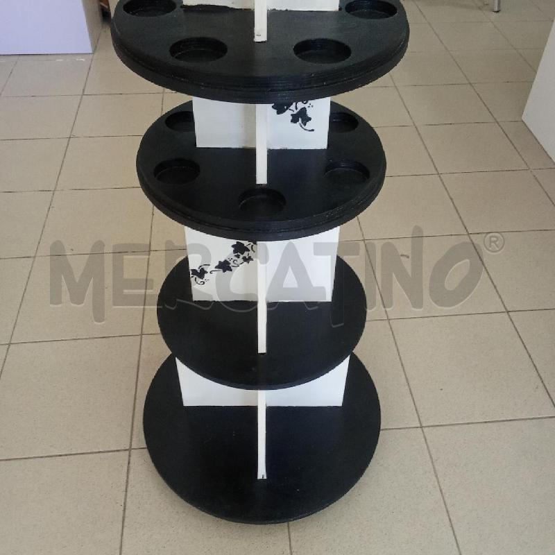 ESPOSITORE LEGNO BIANCO NERO FIORELLINI | Mercatino dell'Usato Benevento 2