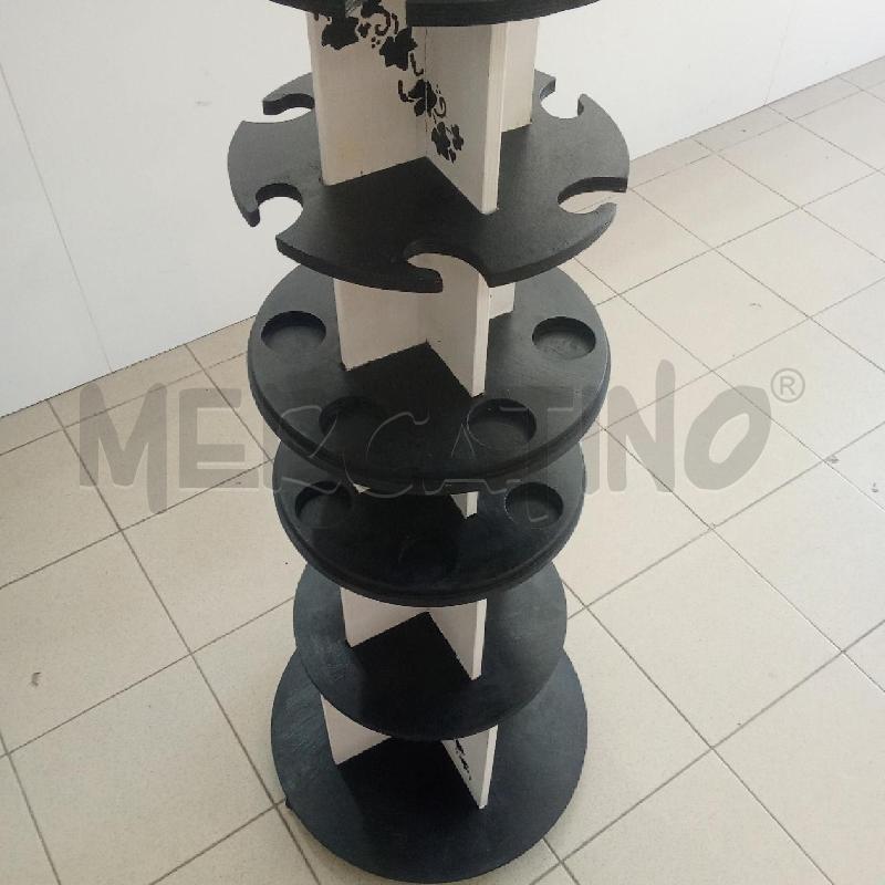 ESPOSITORE LEGNO BIANCO NERO FIORELLINI | Mercatino dell'Usato Benevento 3