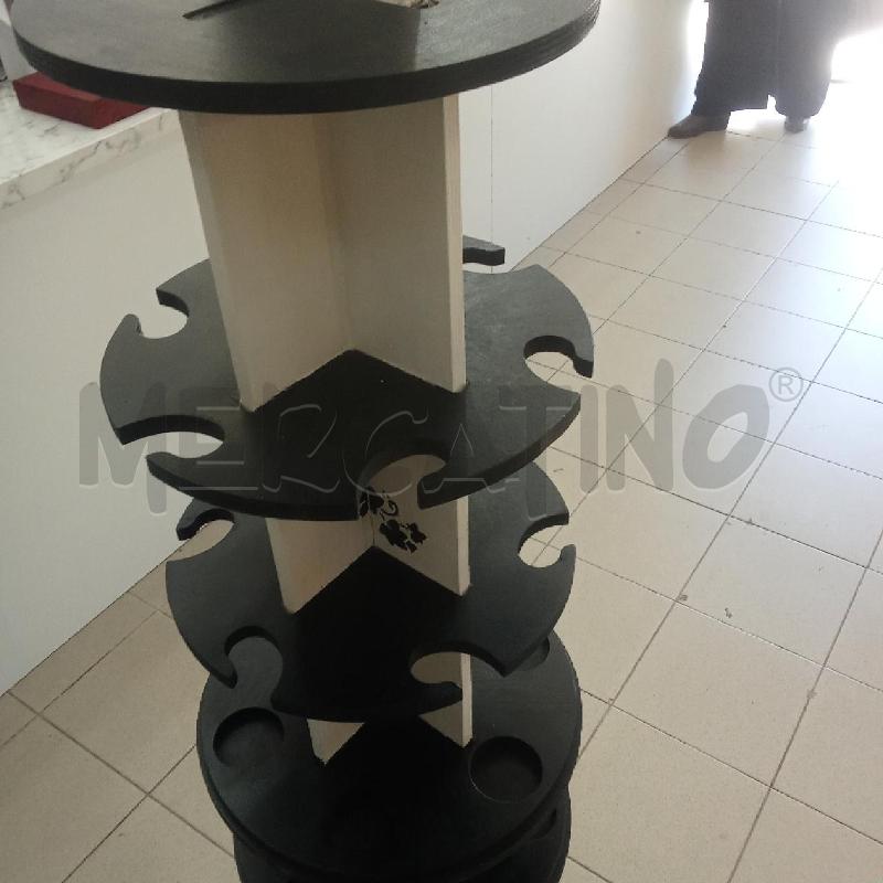 ESPOSITORE LEGNO BIANCO NERO FIORELLINI | Mercatino dell'Usato Benevento 4
