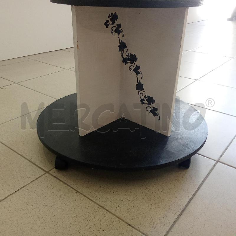 ESPOSITORE LEGNO BIANCO NERO FIORELLINI | Mercatino dell'Usato Benevento 5