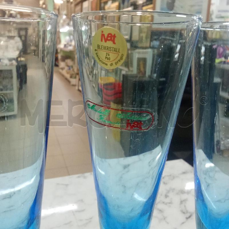 FLUTES PZ. VETRO AZZURRI IVAT GAMBO LUNGO | Mercatino dell'Usato Benevento 3