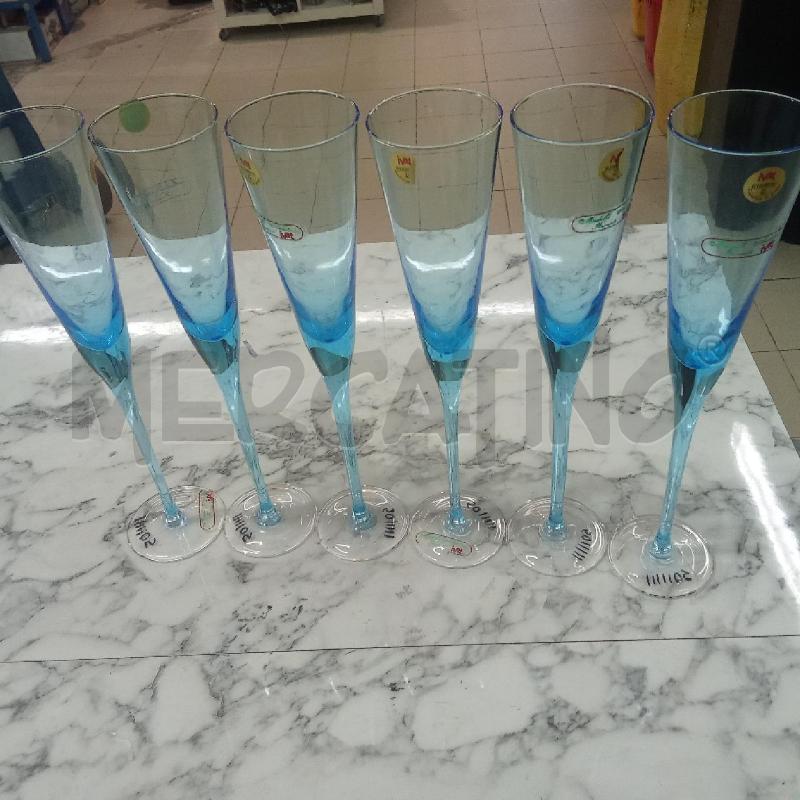 FLUTES PZ. VETRO AZZURRI IVAT GAMBO LUNGO | Mercatino dell'Usato Benevento 4