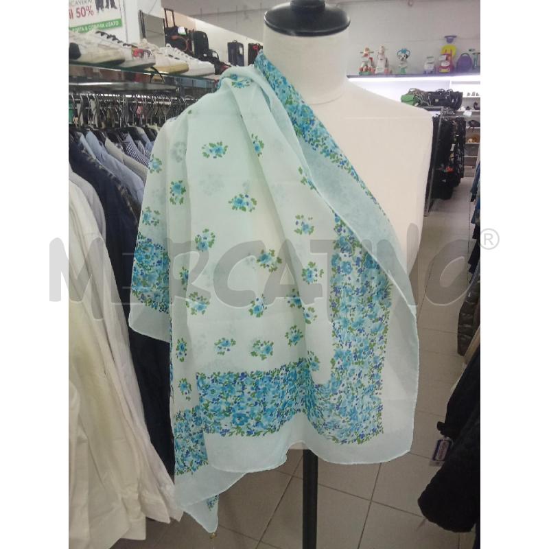 FOULARD AZZURRO FANTASIA FIORE RADICI | Mercatino dell'Usato Benevento 1