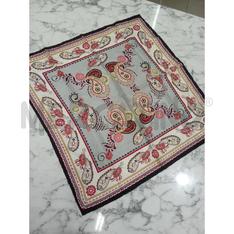 FOULARD PICCOLO BORDO NERO FANTASIA ROSSO BEIGE PASSIGATTI | Mercatino dell'Usato Benevento 1