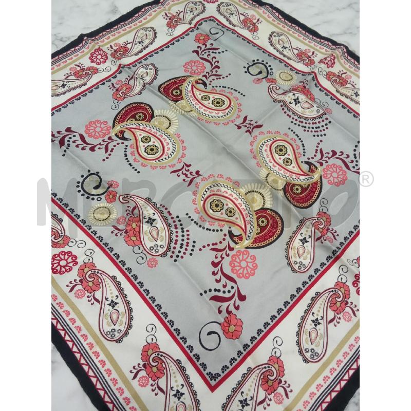 FOULARD PICCOLO BORDO NERO FANTASIA ROSSO BEIGE PASSIGATTI | Mercatino dell'Usato Benevento 3