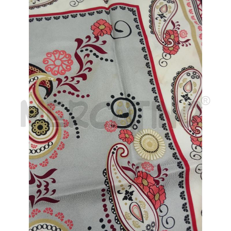 FOULARD PICCOLO BORDO NERO FANTASIA ROSSO BEIGE PASSIGATTI | Mercatino dell'Usato Benevento 4