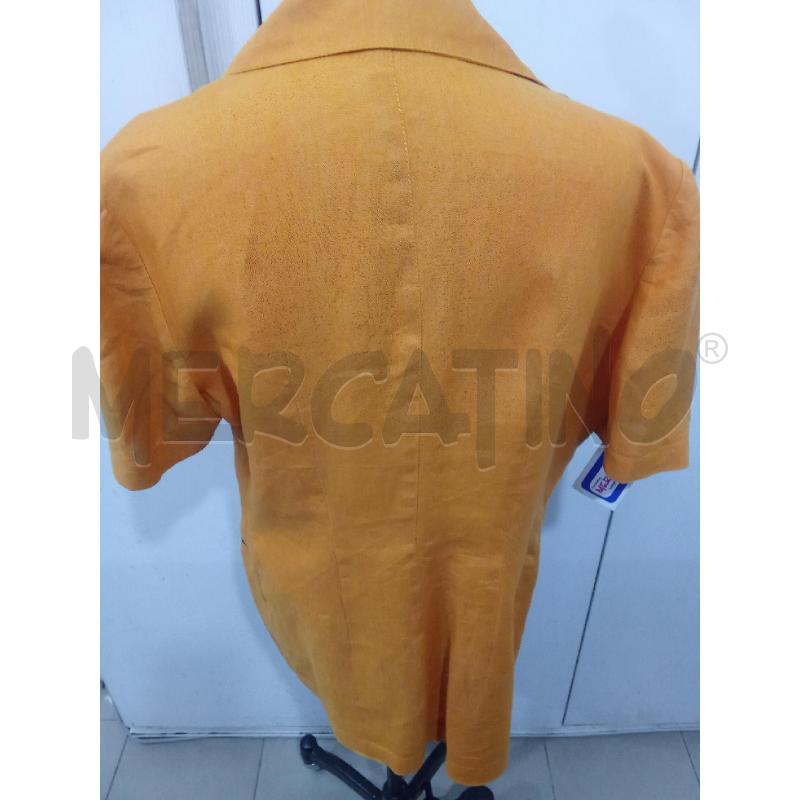 GIACCA DONNA ARANCIONE MANICA CORTA UN BOTTONE LINO E RAME | Mercatino dell'Usato Benevento 3