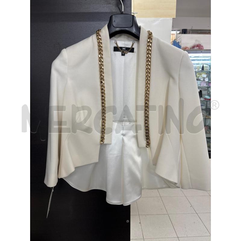 GIACCA DONNA BIANCA CATENA DORATA ELISABETTA FRANCHI | Mercatino dell'Usato Benevento 1