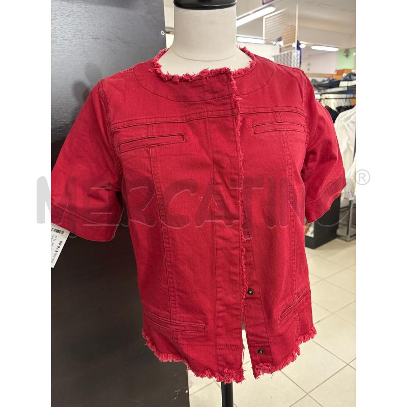 GIACCA DONNA JEANS ROSSA CON BOTTONI CONBIPEL  | Mercatino dell'Usato Benevento 1