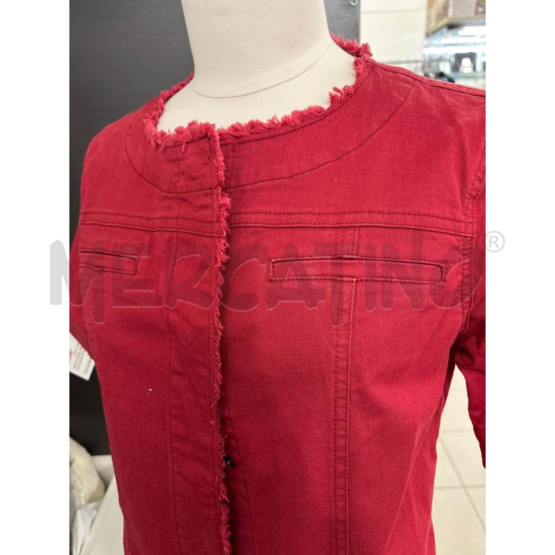 GIACCA DONNA JEANS ROSSA CON BOTTONI CONBIPEL  | Mercatino dell'Usato Benevento 2