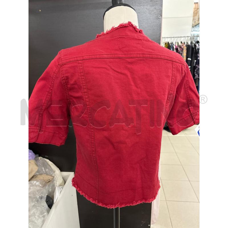 GIACCA DONNA JEANS ROSSA CON BOTTONI CONBIPEL  | Mercatino dell'Usato Benevento 3