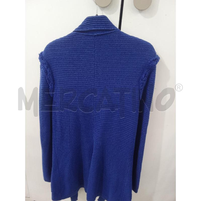 GIACCA DONNA TRICOT BLU ELETTRICO ELISABETTA FRANCHI BOTTONI DORATI  | Mercatino dell'Usato Benevento 4