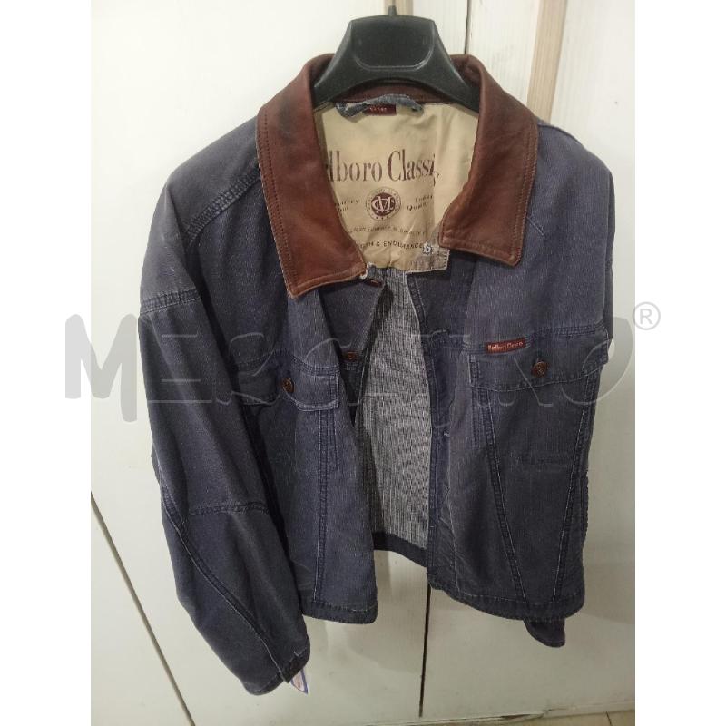 GIACCA UOMO BLU COLLETTO PELLE MARLBORO CLASSIC TASCHINI  | Mercatino dell'Usato Benevento 1