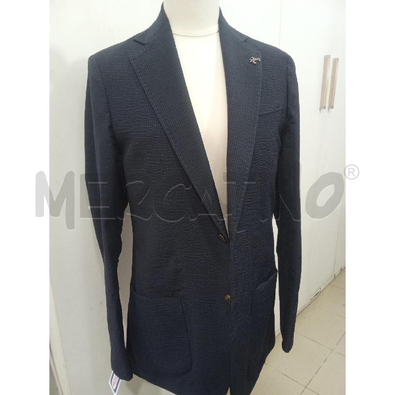 GIACCA UOMO BLU QUADRETTATA DUE BOTTONI MARRONI TOMBOLINI | Mercatino dell'Usato Benevento 1