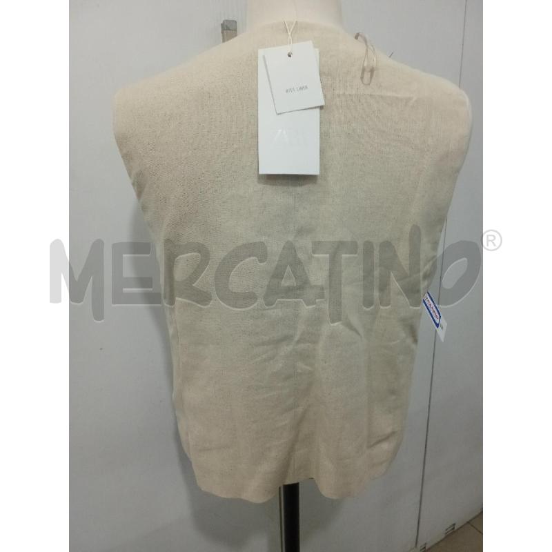 GILET DONNA BEIGE 5 BOTTONI ZARA | Mercatino dell'Usato Benevento 3