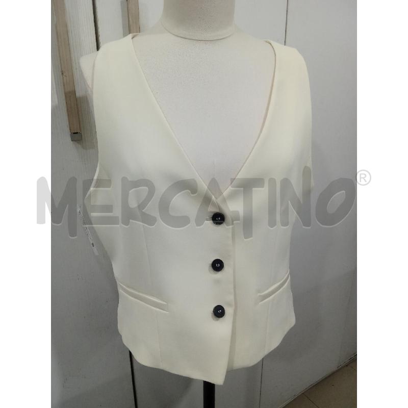 GILET DONNA BIANCO MARELLA BOTTONCINI NERI  | Mercatino dell'Usato Benevento 1