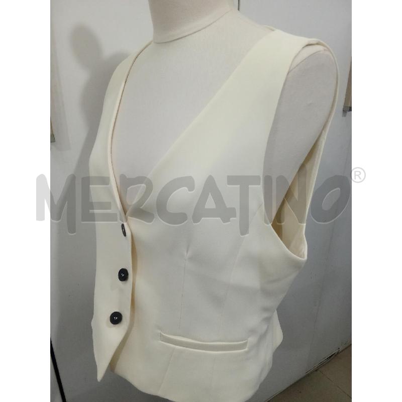 GILET DONNA BIANCO MARELLA BOTTONCINI NERI  | Mercatino dell'Usato Benevento 4
