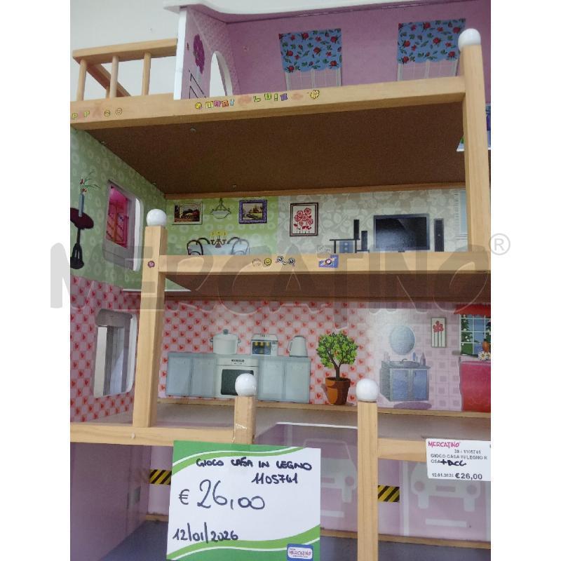 GIOCO CASA IN LEGNO ROSA | Mercatino dell'Usato Benevento 3