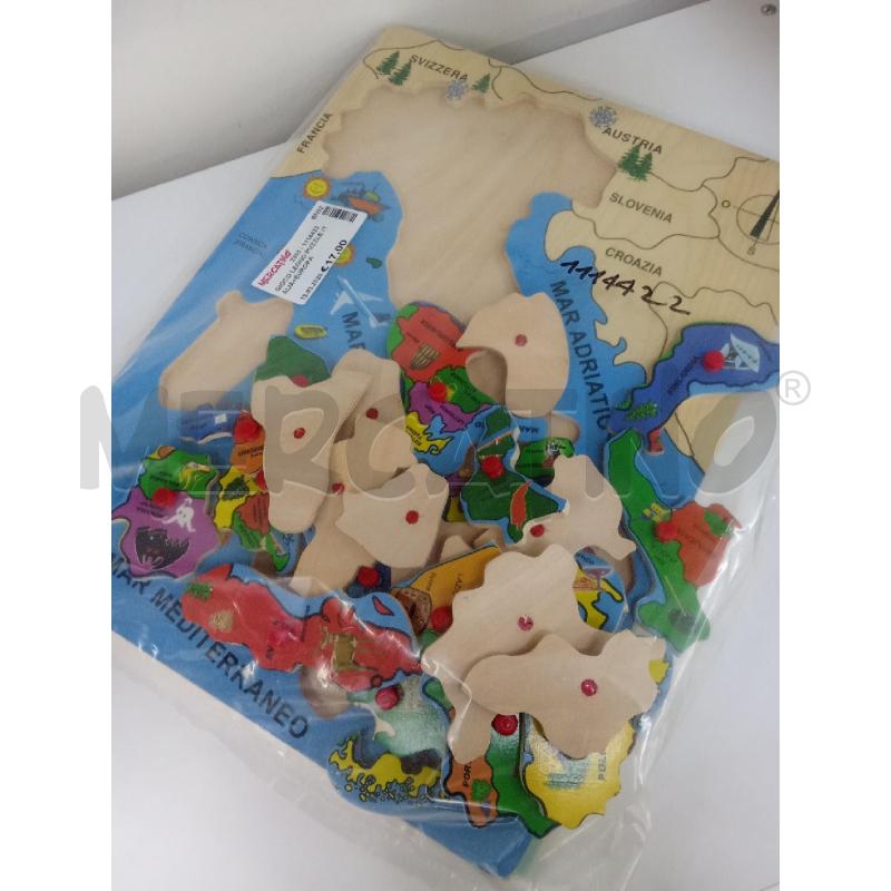 GIOCO LEGNO PUZZLE ITALIA+EUROPA | Mercatino dell'Usato Benevento 1