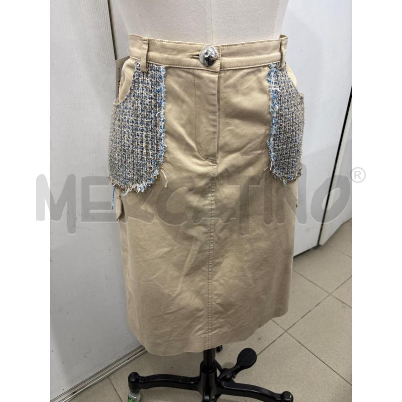 GONNA BEIGE CON TASCHE TWEED AZZURRO MARRONE GATTINONI | Mercatino dell'Usato Benevento 1