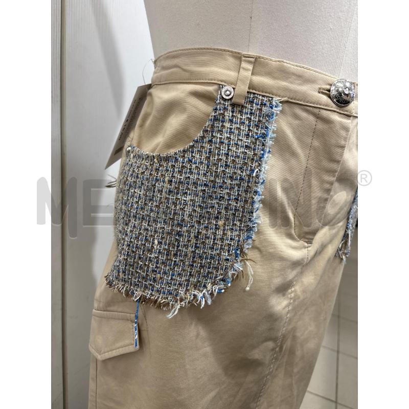 GONNA BEIGE CON TASCHE TWEED AZZURRO MARRONE GATTINONI | Mercatino dell'Usato Benevento 2