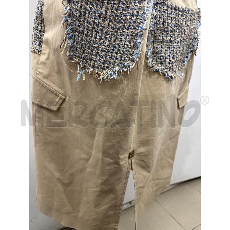 GONNA BEIGE CON TASCHE TWEED AZZURRO MARRONE GATTINONI | Mercatino dell'Usato Benevento 4