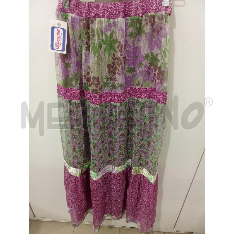 GONNA LUNGA VIOLA E VERDE LIU JO 100% SETA | Mercatino dell'Usato Benevento 1