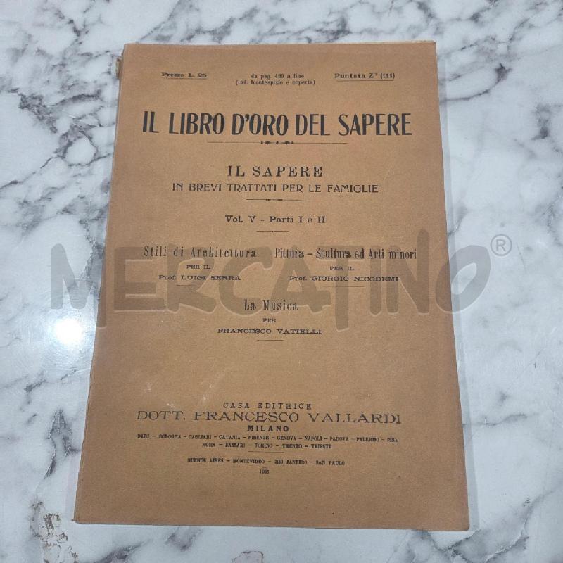 IL LIBRO D'ORO DEL SAPERE VOL V PARTI I E II | Mercatino dell'Usato Benevento 1