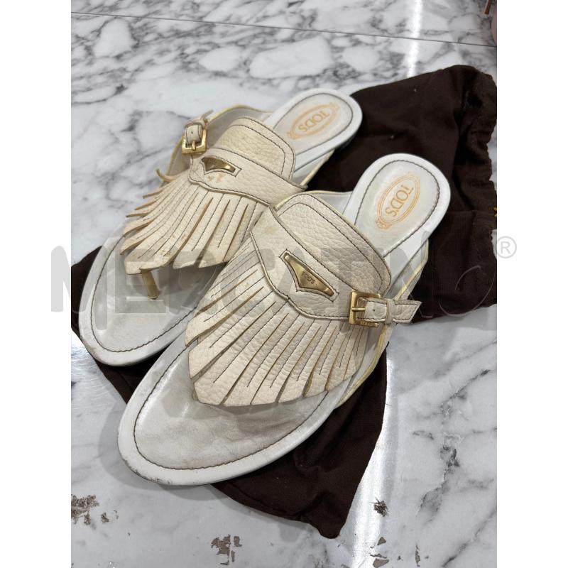 INFRADITO DONNA TOD'S BIANCO PANNA FRANGE  | Mercatino dell'Usato Benevento 1