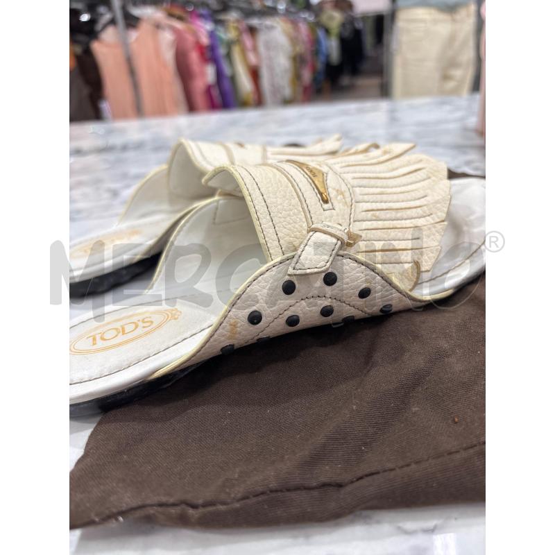 INFRADITO DONNA TOD'S BIANCO PANNA FRANGE  | Mercatino dell'Usato Benevento 4