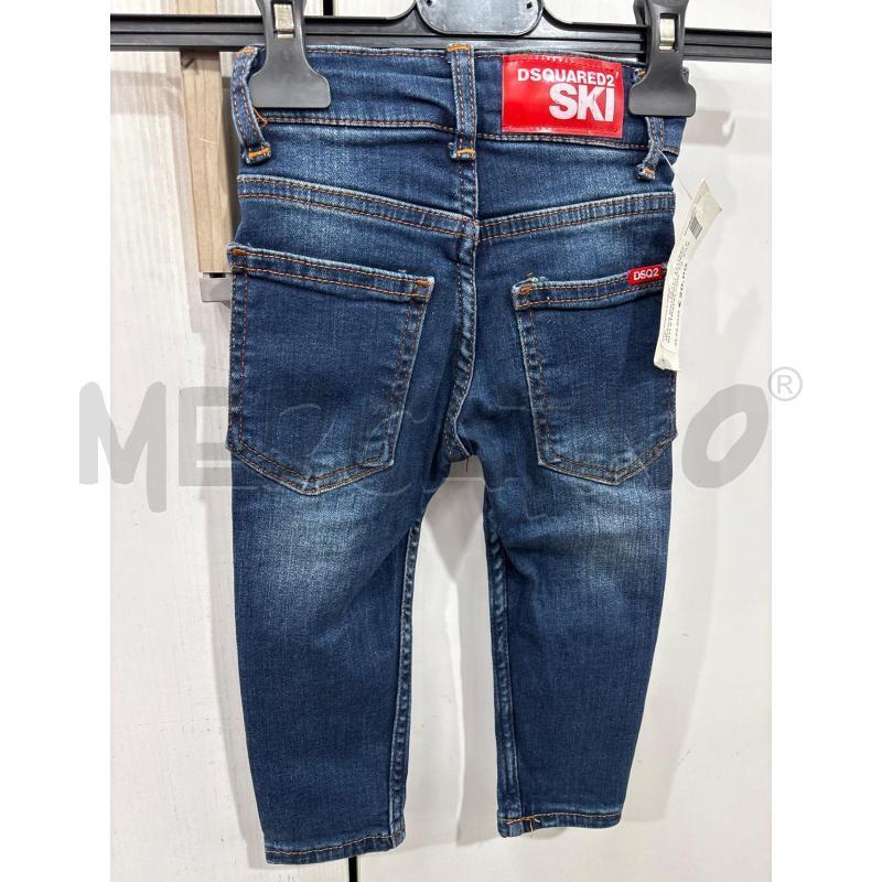 JEANS BAMBINO SCURO FINTI STRAPPI CON SCRITTE ROSSE DSQUARED2 | Mercatino dell'Usato Benevento 3