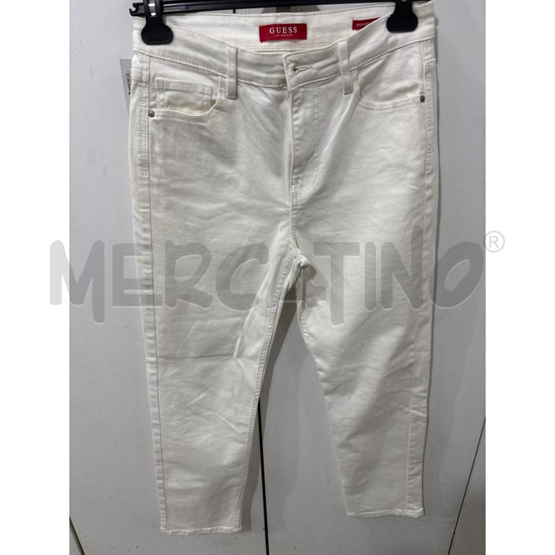 JEANS DONNA BIANCO GUESS LOS ANGELES HIGH RISE RELAXED STRAIGHT | Mercatino dell'Usato Benevento 1