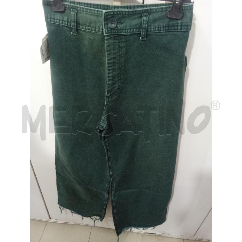 JEANS DONNA LARGO VERDE ZARA ORLO SFRANGIATO  | Mercatino dell'Usato Benevento 1