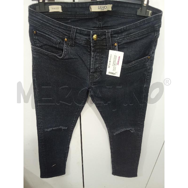 JEANS UOMO BLU SCURO LIUJO STRAPPI GINOCCHIA | Mercatino dell'Usato Benevento 1