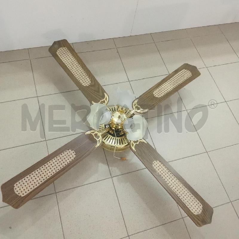 LAMPADARIO A PALE CON CORDA DORATO CALOTTE VETRO | Mercatino dell'Usato Benevento 1