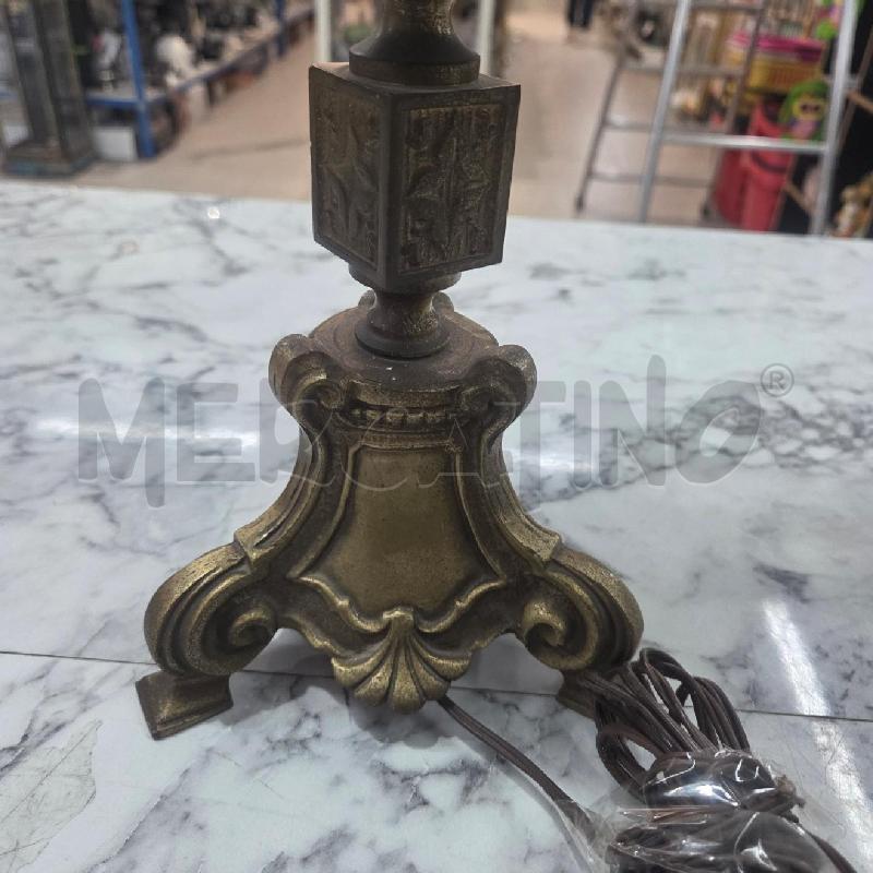 LAMPADA BASE DORATA CER GIALLA AZZURRA CALOTTA VETRO | Mercatino dell'Usato Benevento 4