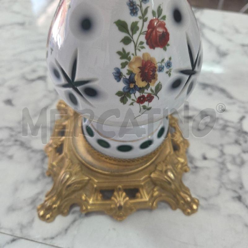 LAMPADA CER BIANCA INS FIORI VETRO VERDE INTERNO | Mercatino dell'Usato Benevento 4