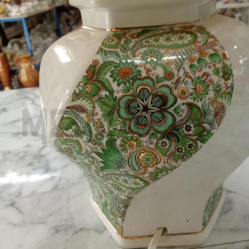 LAMPADA CER BIANCA VERDE FIORI CALOTTA STOFFA | Mercatino dell'Usato Benevento 2