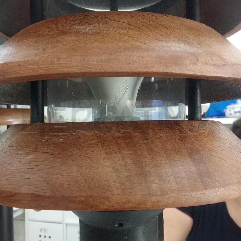 LAMPADA DA GIARDINO METALLO CERCHI LEGNO | Mercatino dell'Usato Benevento 5