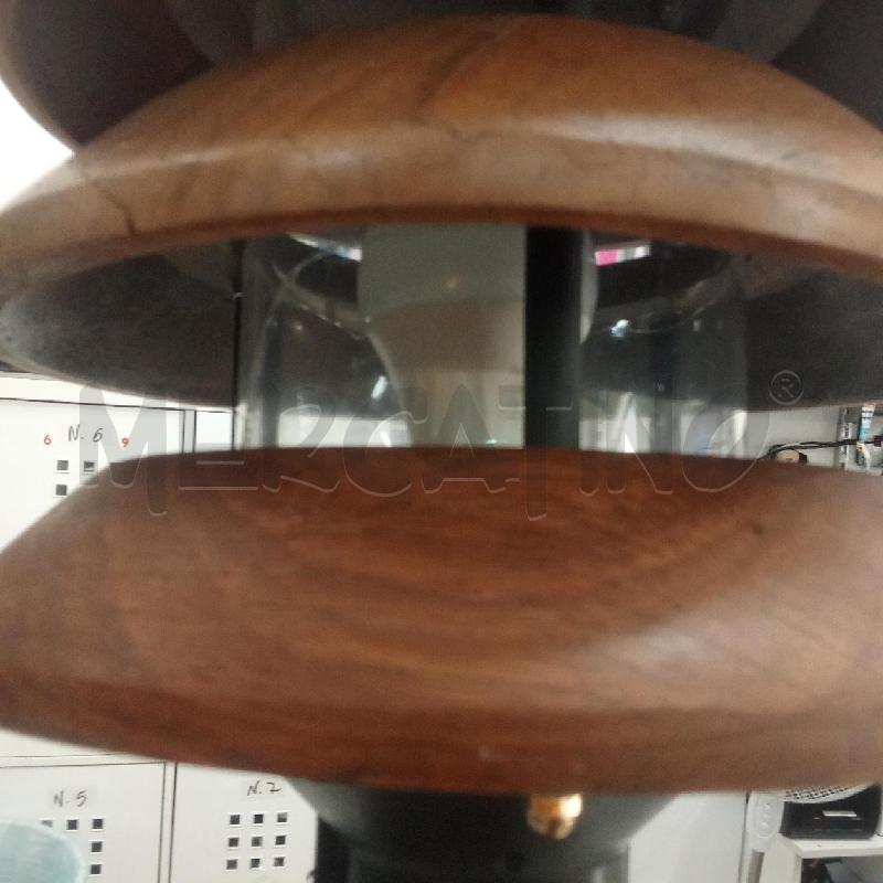 LAMPADA DA GIARIDINO METALLO CERCHI LEGNO | Mercatino dell'Usato Benevento 4