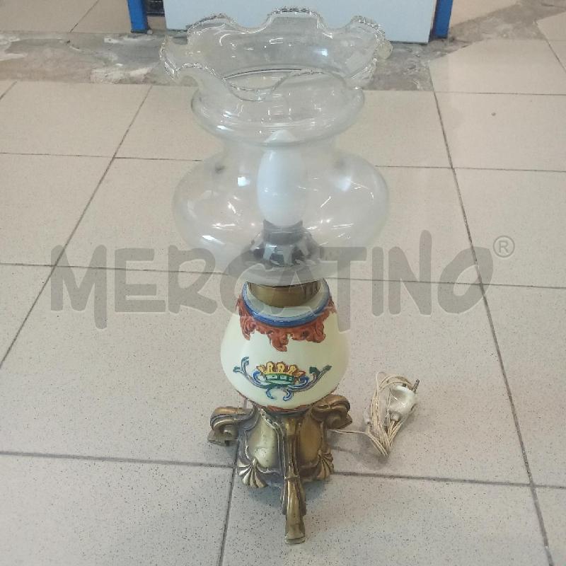 LAMPADA DORATA CER INS DISEGNI ROSSI CALOTTA VETRO | Mercatino dell'Usato Benevento 1