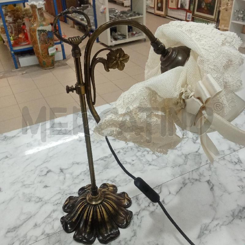LAMPADA METALLO MARRONE CALOTTA BIANCA | Mercatino dell'Usato Benevento 3