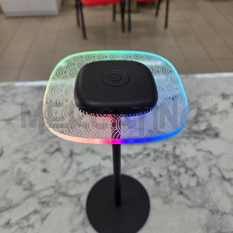 LAMPADA NERA BASE QUADRATA TRASPARENTE DISEGNI ARCHI BIANCHI AIGOSTAR | Mercatino dell'Usato Benevento 4