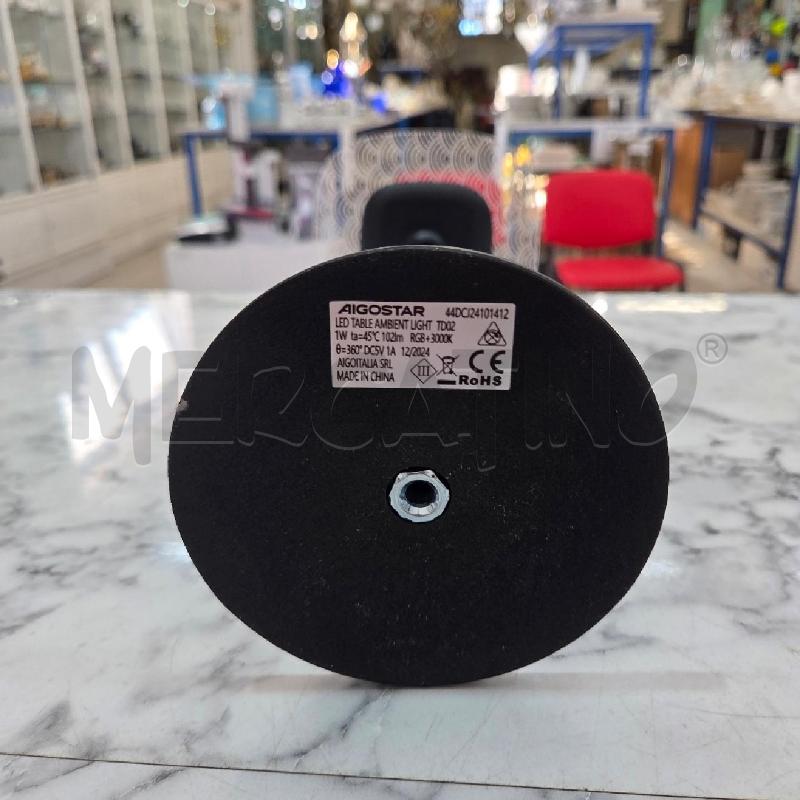 LAMPADA NERA BASE QUADRATA TRASPARENTE DISEGNI ARCHI BIANCHI AIGOSTAR | Mercatino dell'Usato Benevento 5